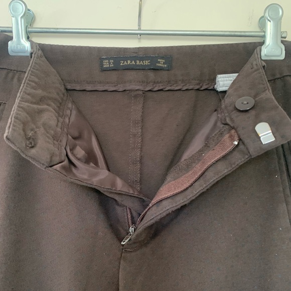 Zara Basic brown trousers with light black spotted pattern - Picture 6 of 9